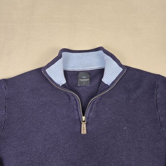 Tailorbyrd Mens Golf Pullover 1/4 Zip Knit Sweater Size Large Eggplant Blue - Picture 5 of 11